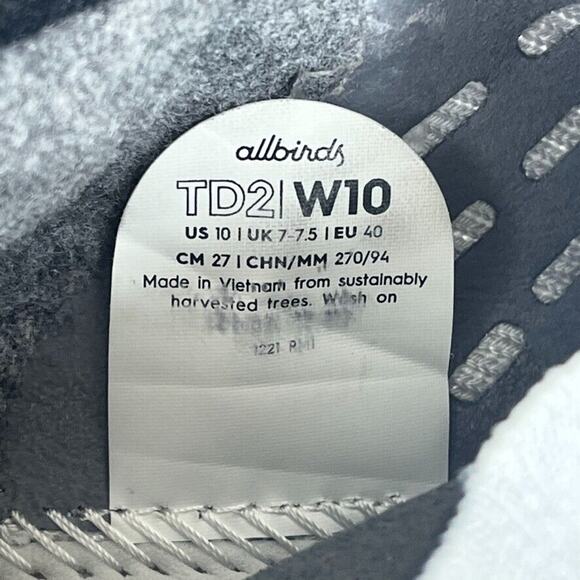 ALLBIRDS Tree Dasher 2 Womens Size W10 Blizzard Black White Knit Running Shoe - Picture 10 of 11